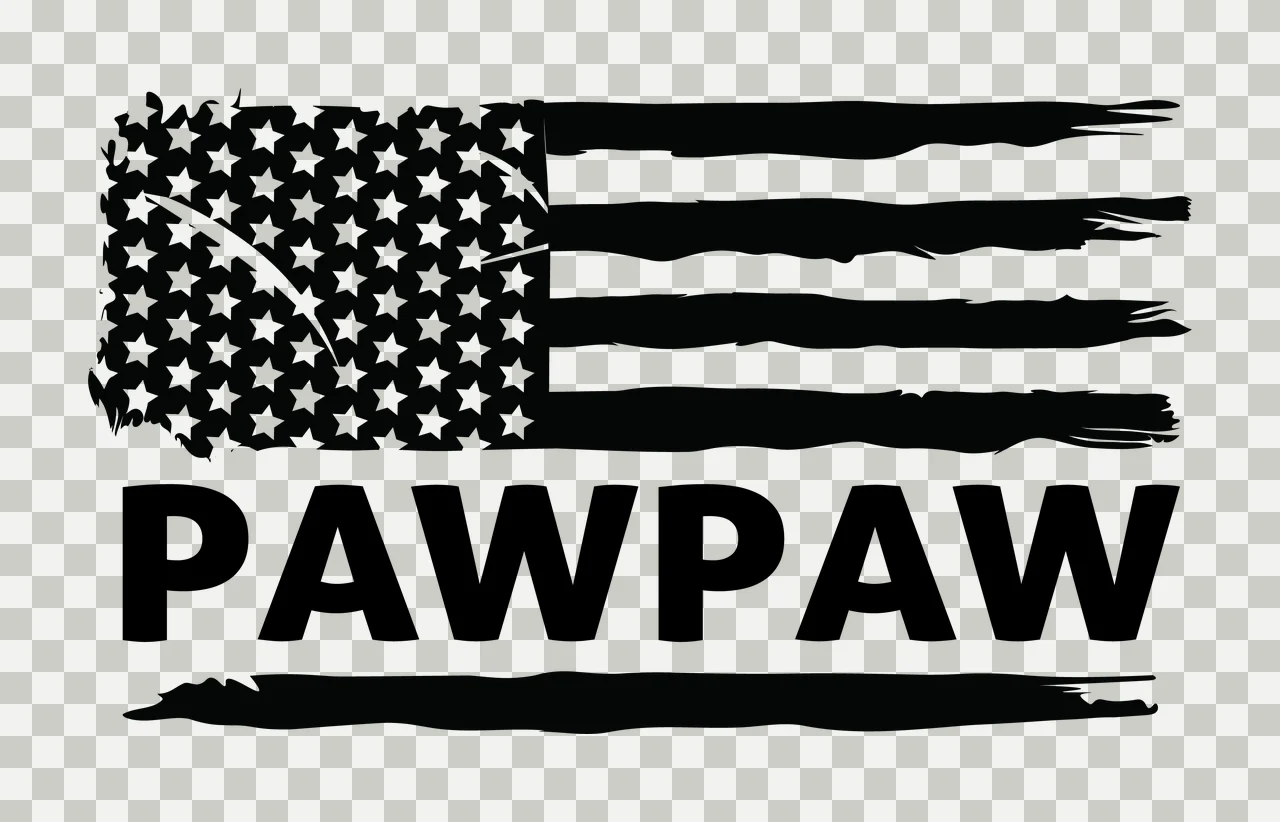 Flag Pawpaw Horizontal Distressed Graphic With The Word Variation transparency and detail preview thumbnail