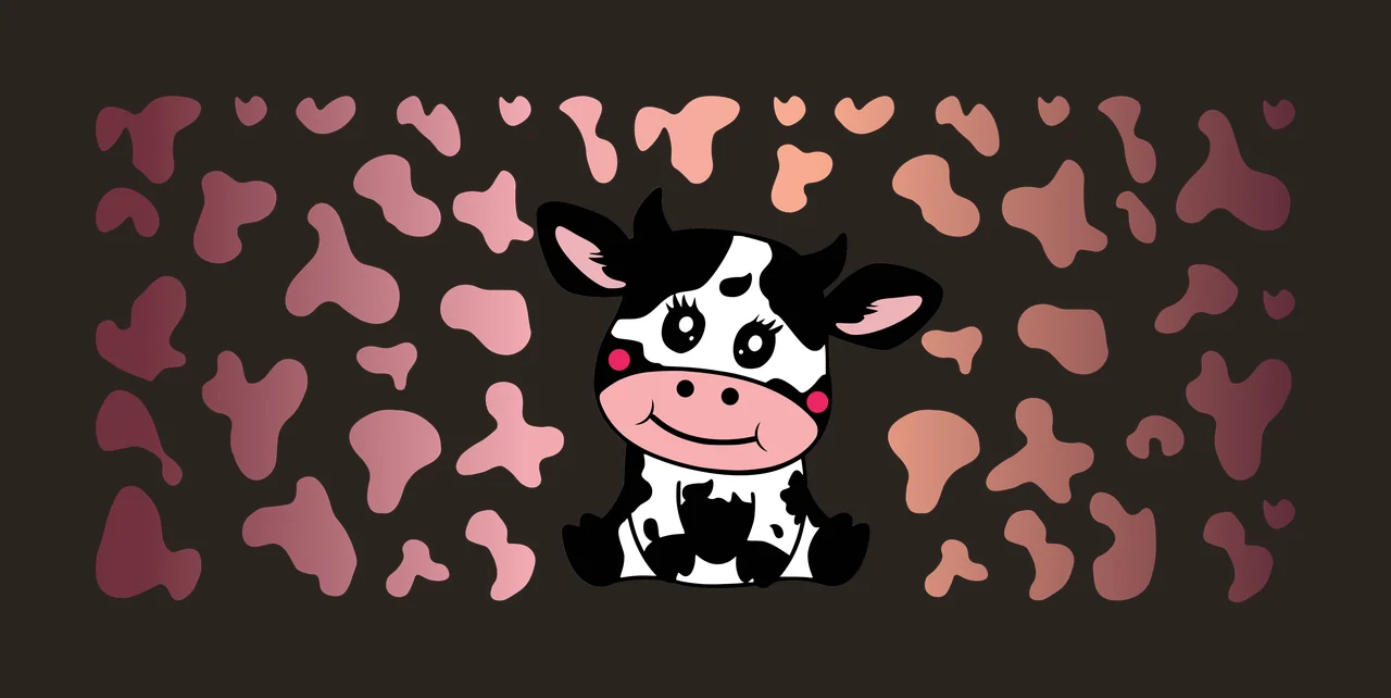 Cow Can Glass Wrap Silhouette With Black Spots sitting white contrast preview thumbnail