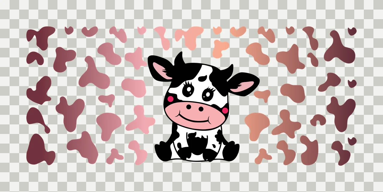 Cow Can Glass Wrap Silhouette With Black Spots sitting white transparency and detail preview thumbnail