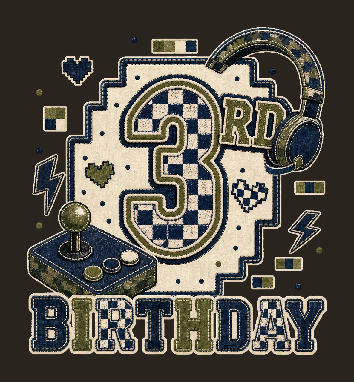 Star Camo Gamer Birthday age 03 contrast preview thumbnail
