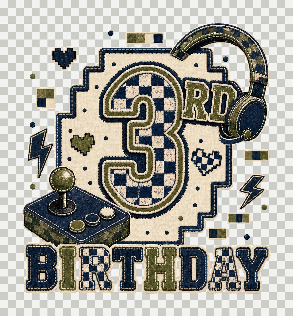 Star Camo Gamer Birthday age 03 transparency and detail preview thumbnail