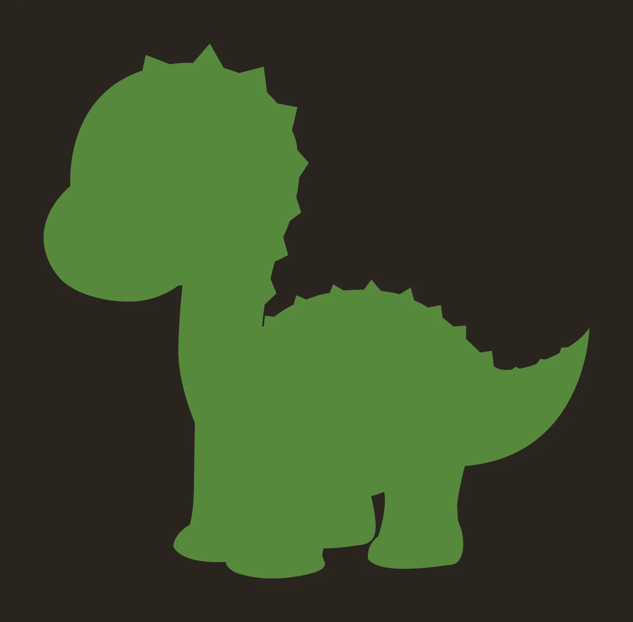 Dinosaur Small Black Silhouette Of A Cartoon standing white contrast preview thumbnail