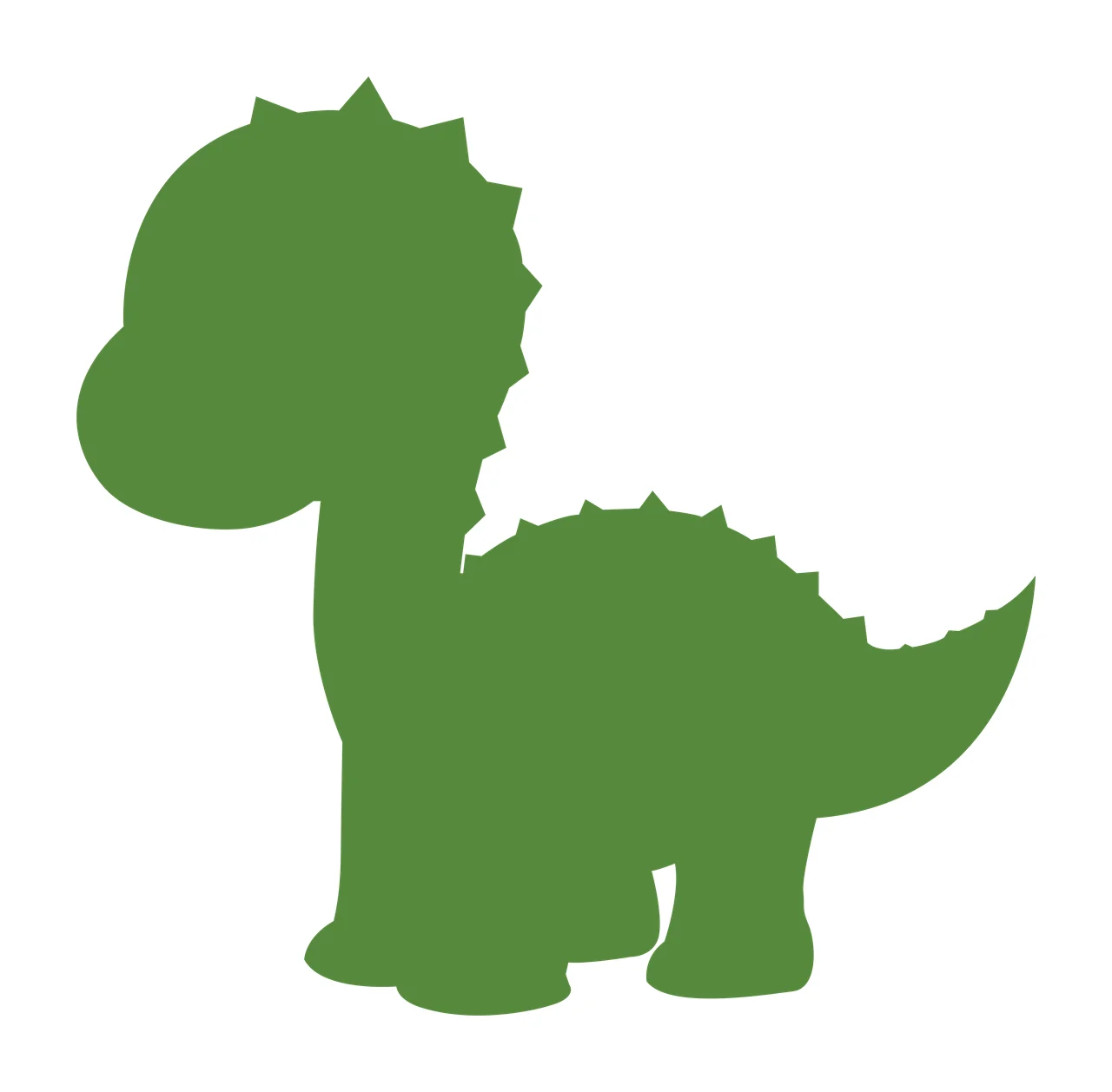Dinosaur Small Black Silhouette Of A Cartoon standing white