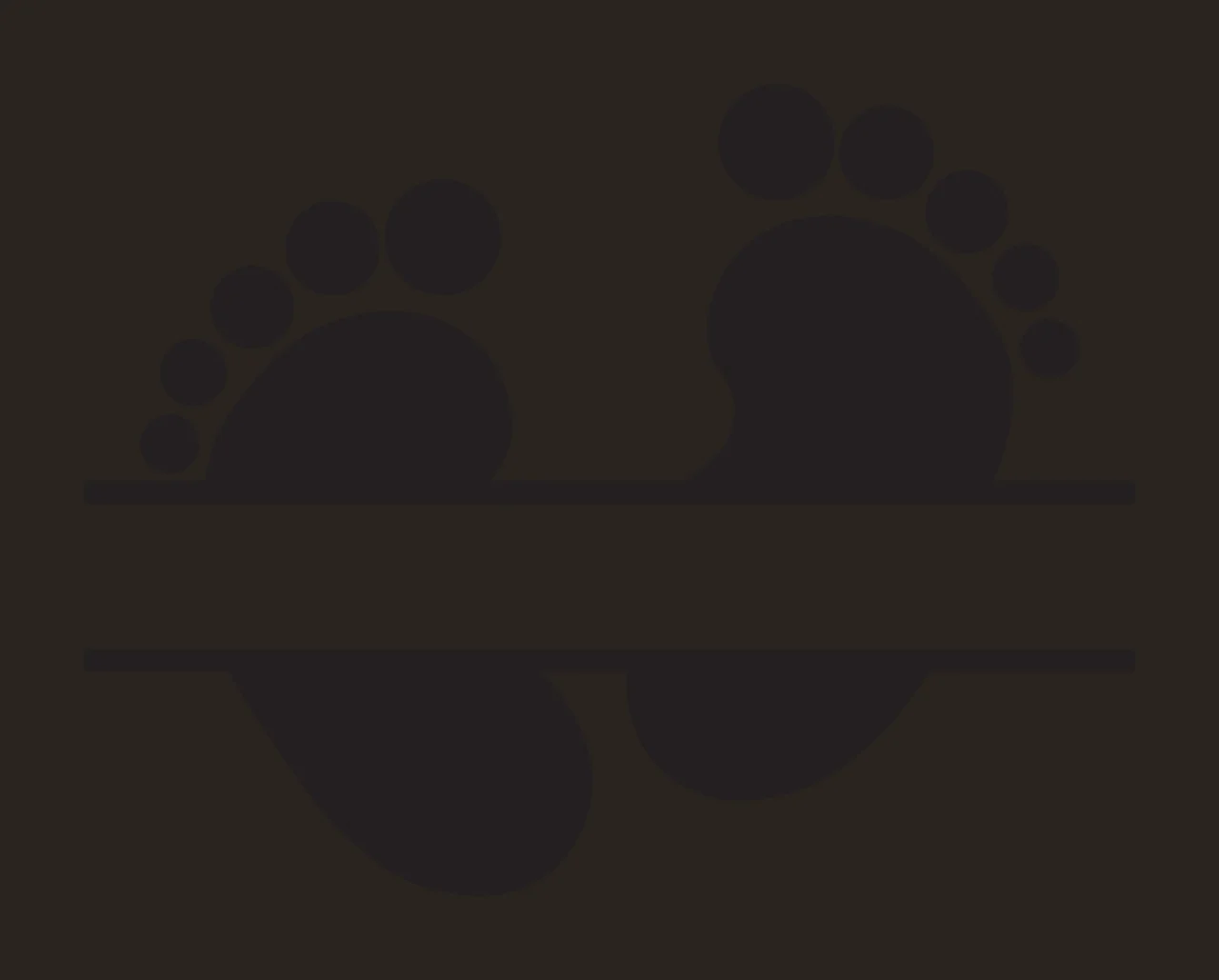 Feet Baby Split Monogram Design footprints framing bar minimalist contrast preview thumbnail