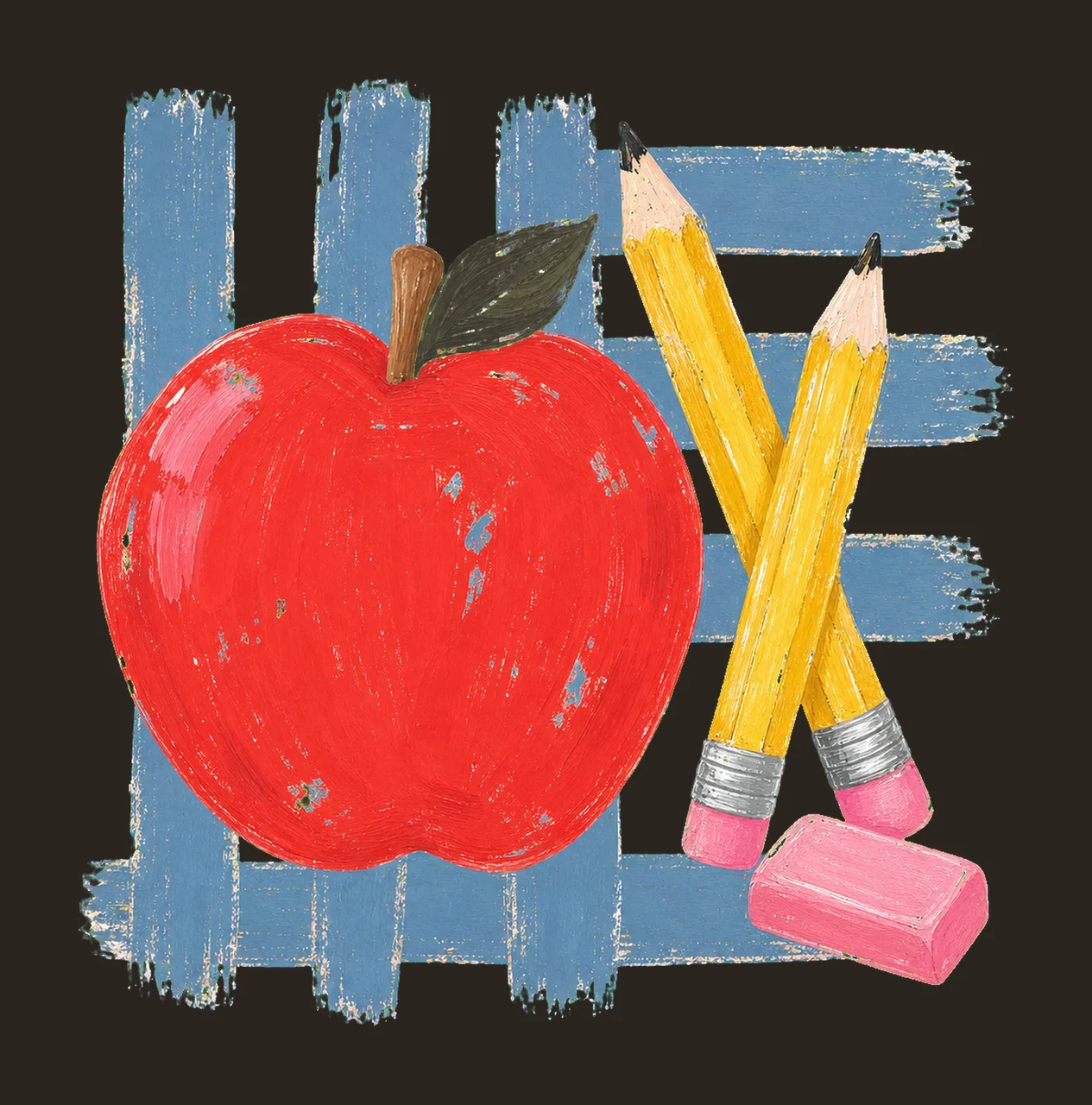 Coastal Apple Stripes Fall Teacher Mom Teaching Variation E contrast preview thumbnail