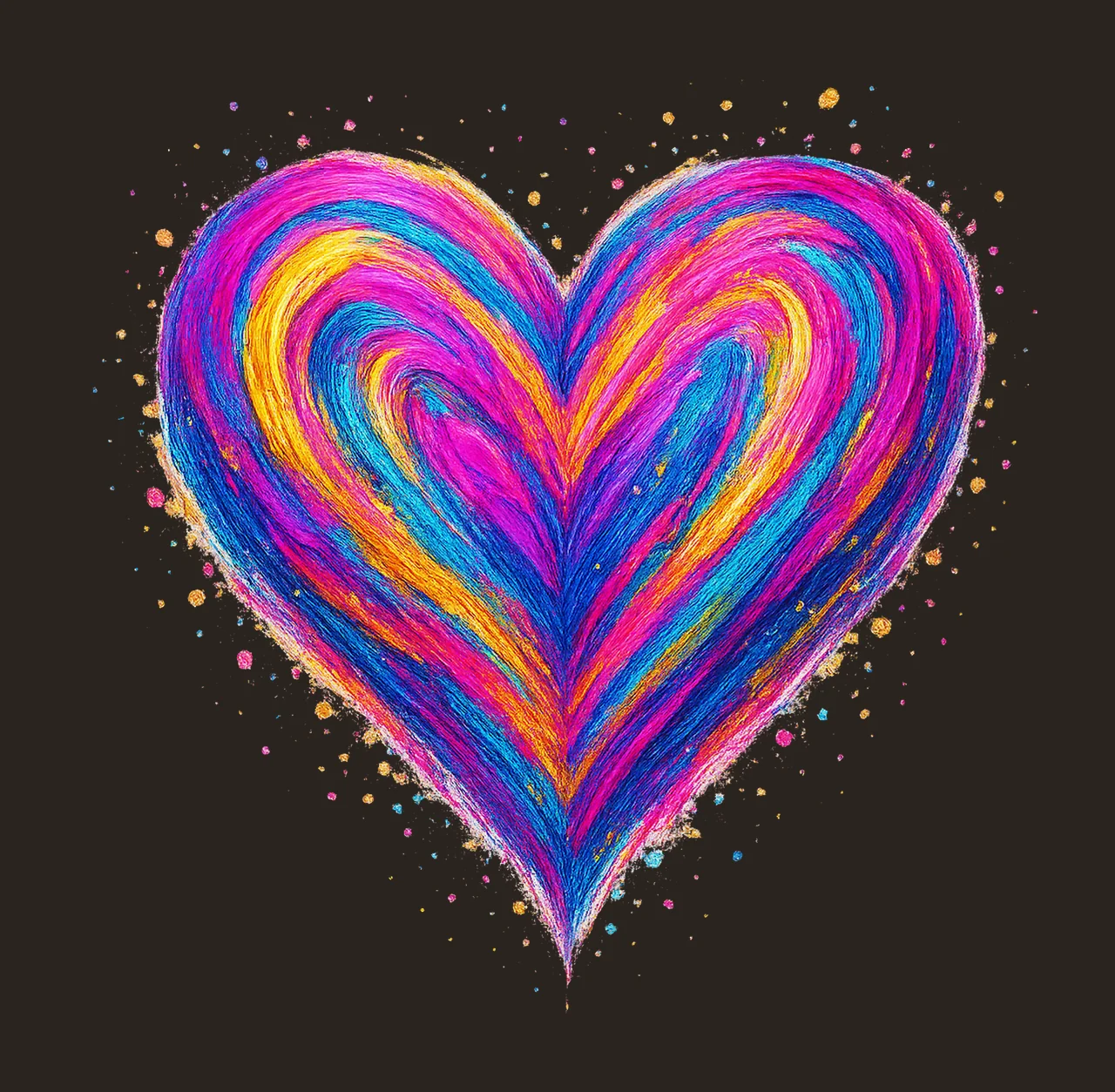 Valentines Day Heart Colorful Brushstroke Retro Valentine contrast preview thumbnail