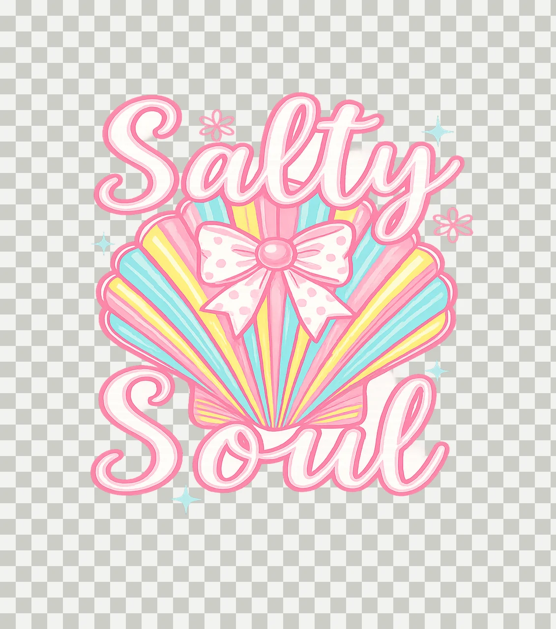 Salty Soul Seashell bow flower shapes script pastel radial transparency and detail preview thumbnail