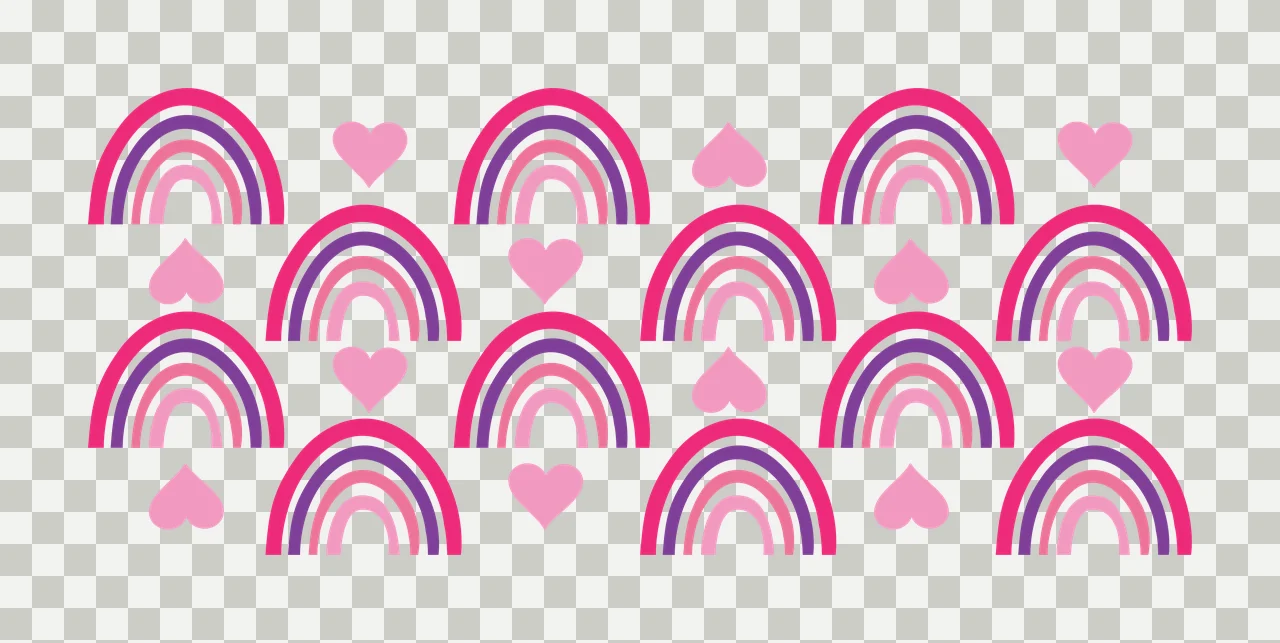 Can Glass Wrap Black And White Rainbow Heart pattern minimalist transparency and detail preview thumbnail