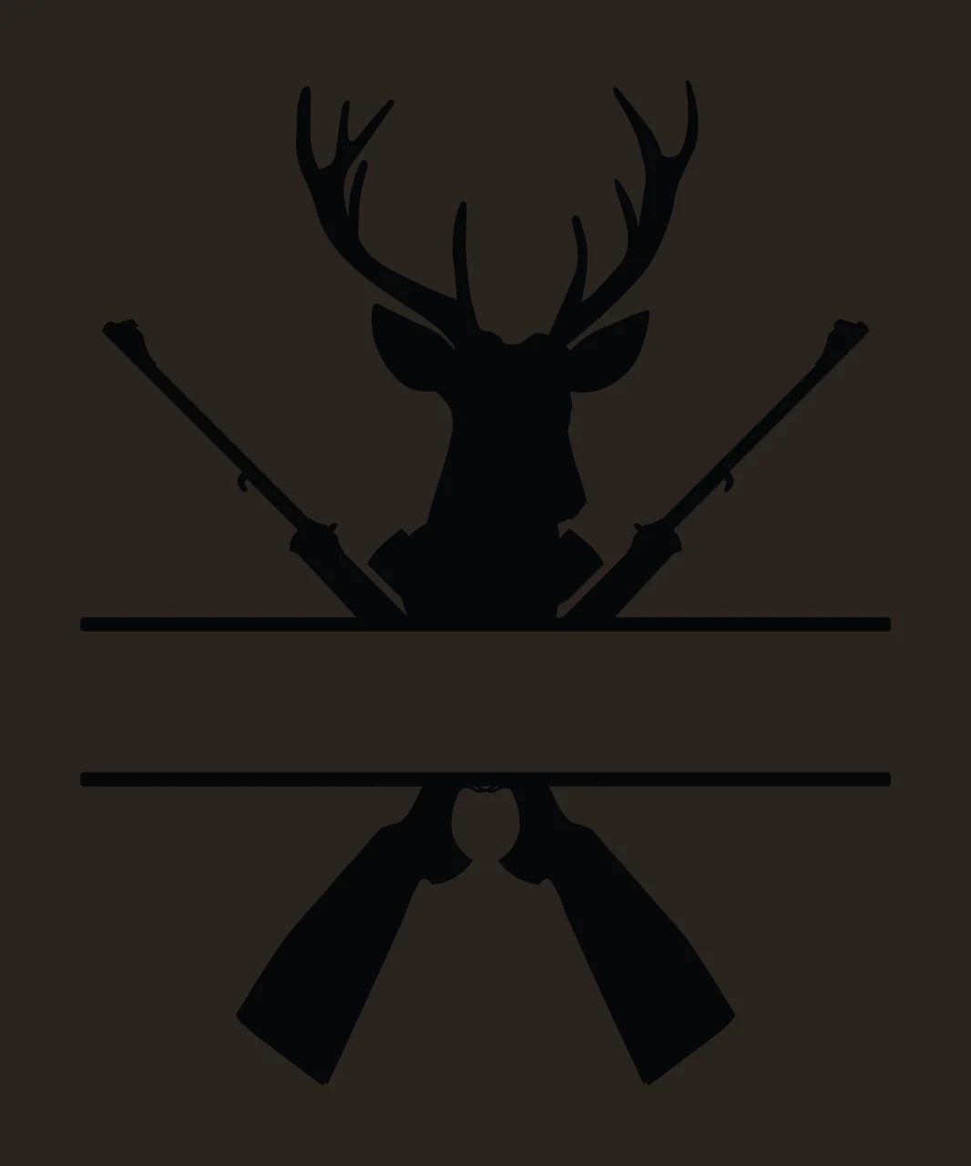Deer Monogram Hunting Fishing Character 06 hunter buck antlers contrast preview thumbnail