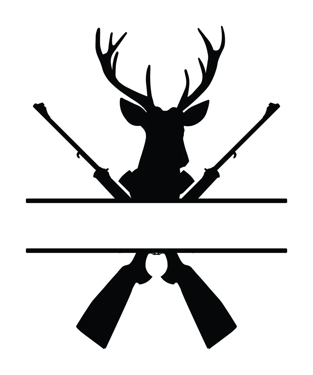 Deer Monogram Hunting Fishing Character 06 hunter buck antlers