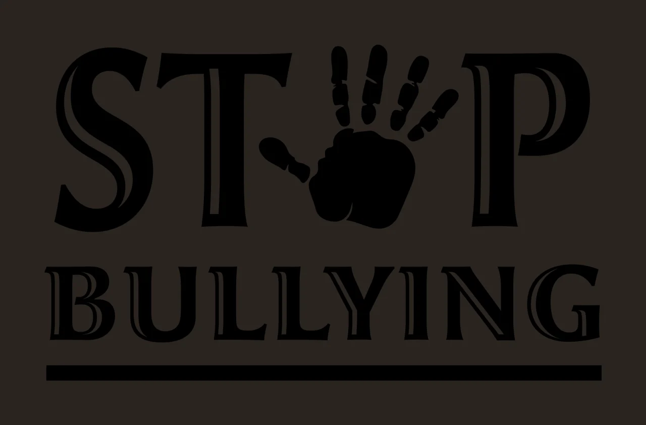 Anti Bullying Stop Bullying Text With Hand Print contrast preview thumbnail