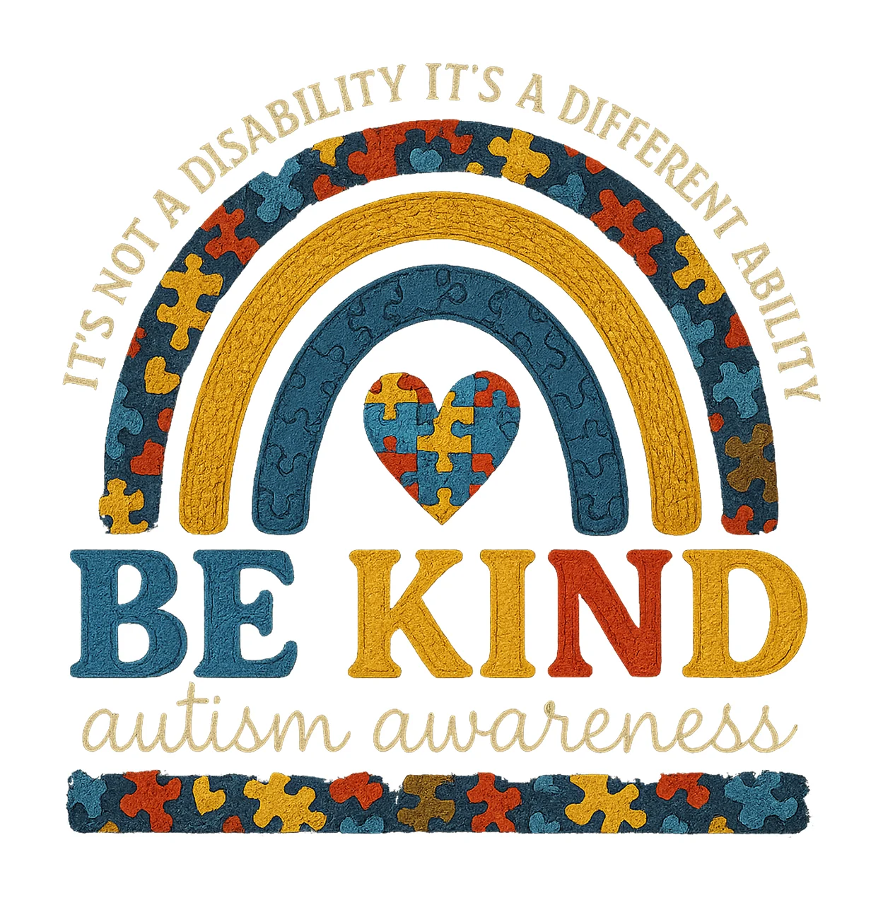 Be Kind Autism Awareness Leopard Rainbow Sublimation Design