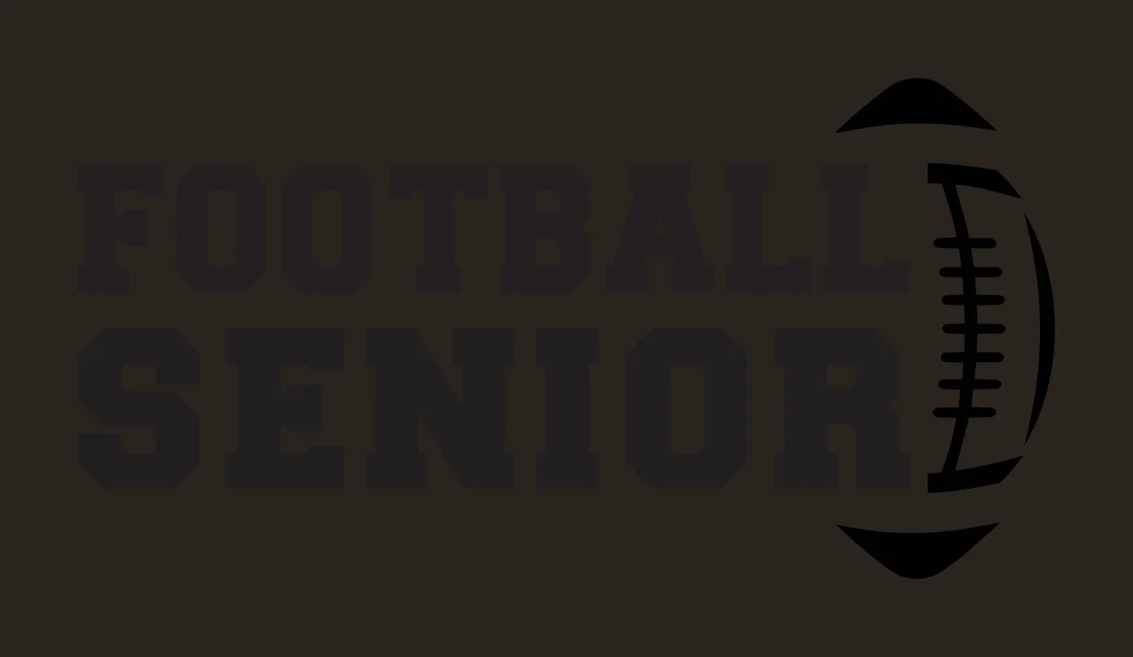 FOOTBALL SENIOR Typography Design with black 'FOOTBALL' text and black football silhouette in white contrast preview thumbnail