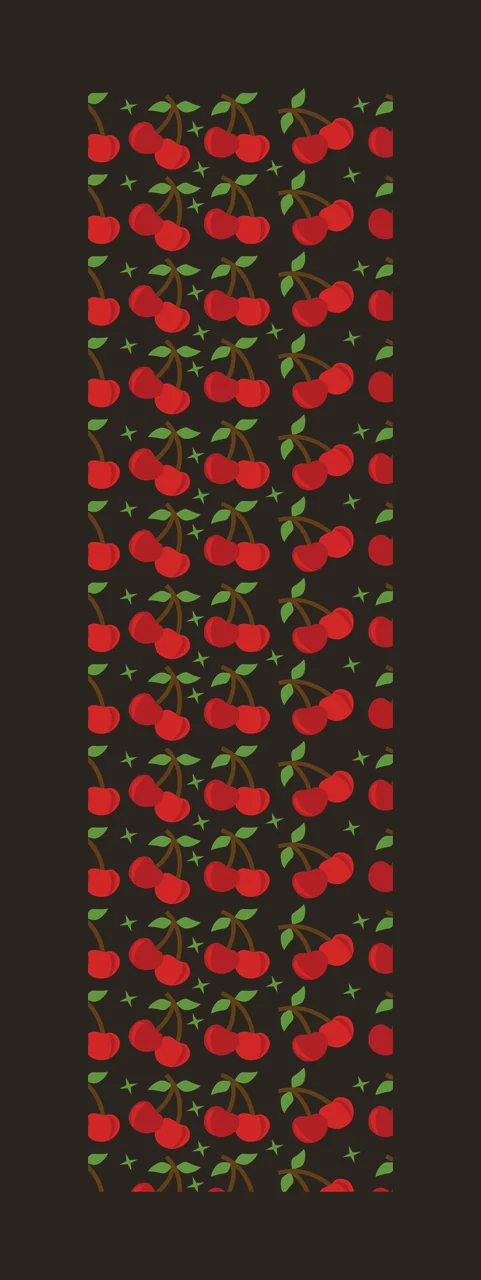 Cherry And Star Pattern cherries repeating stars black white contrast preview thumbnail