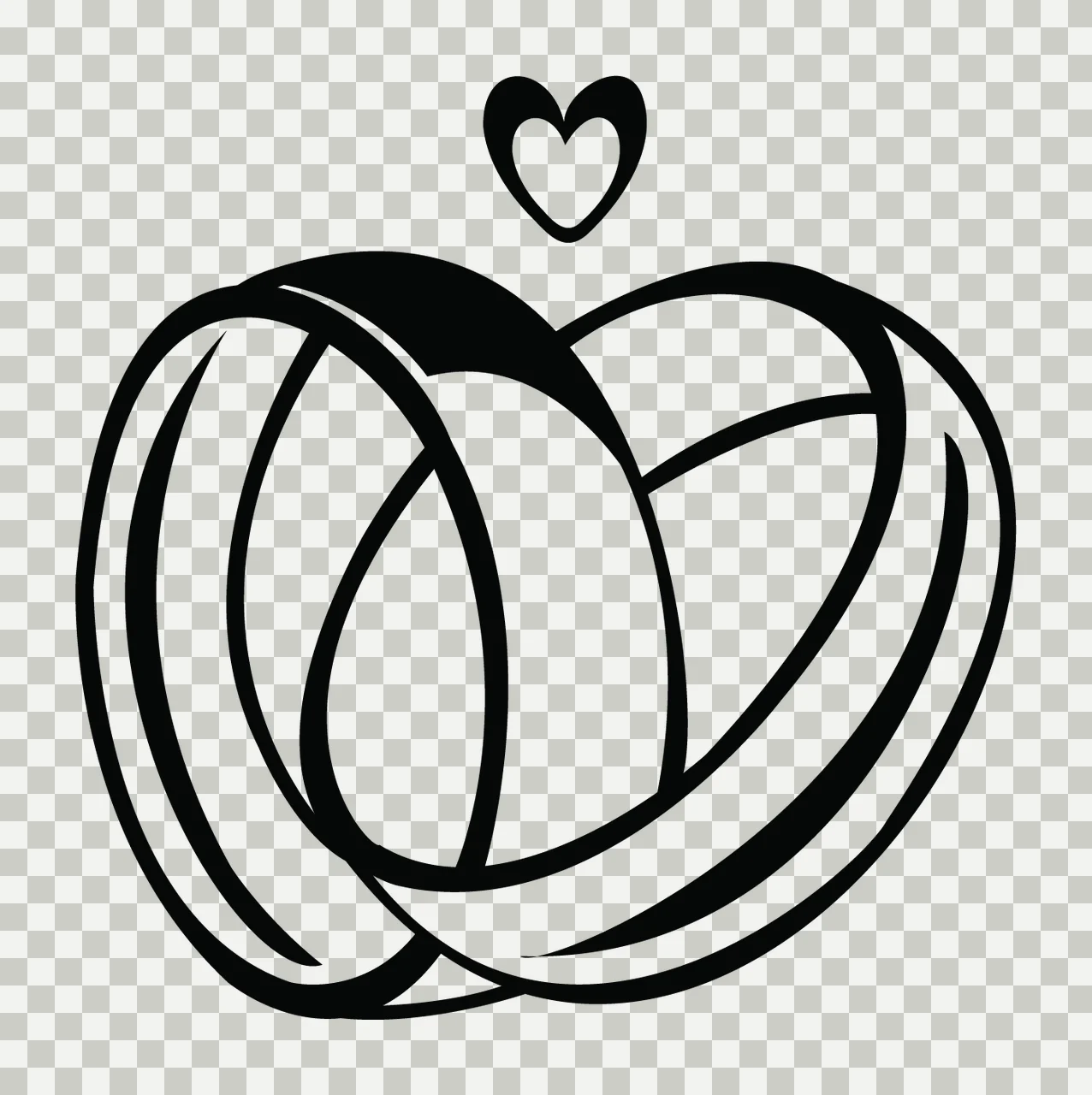Wedding Rings Overlapping With Heart And Jewelry transparency and detail preview thumbnail
