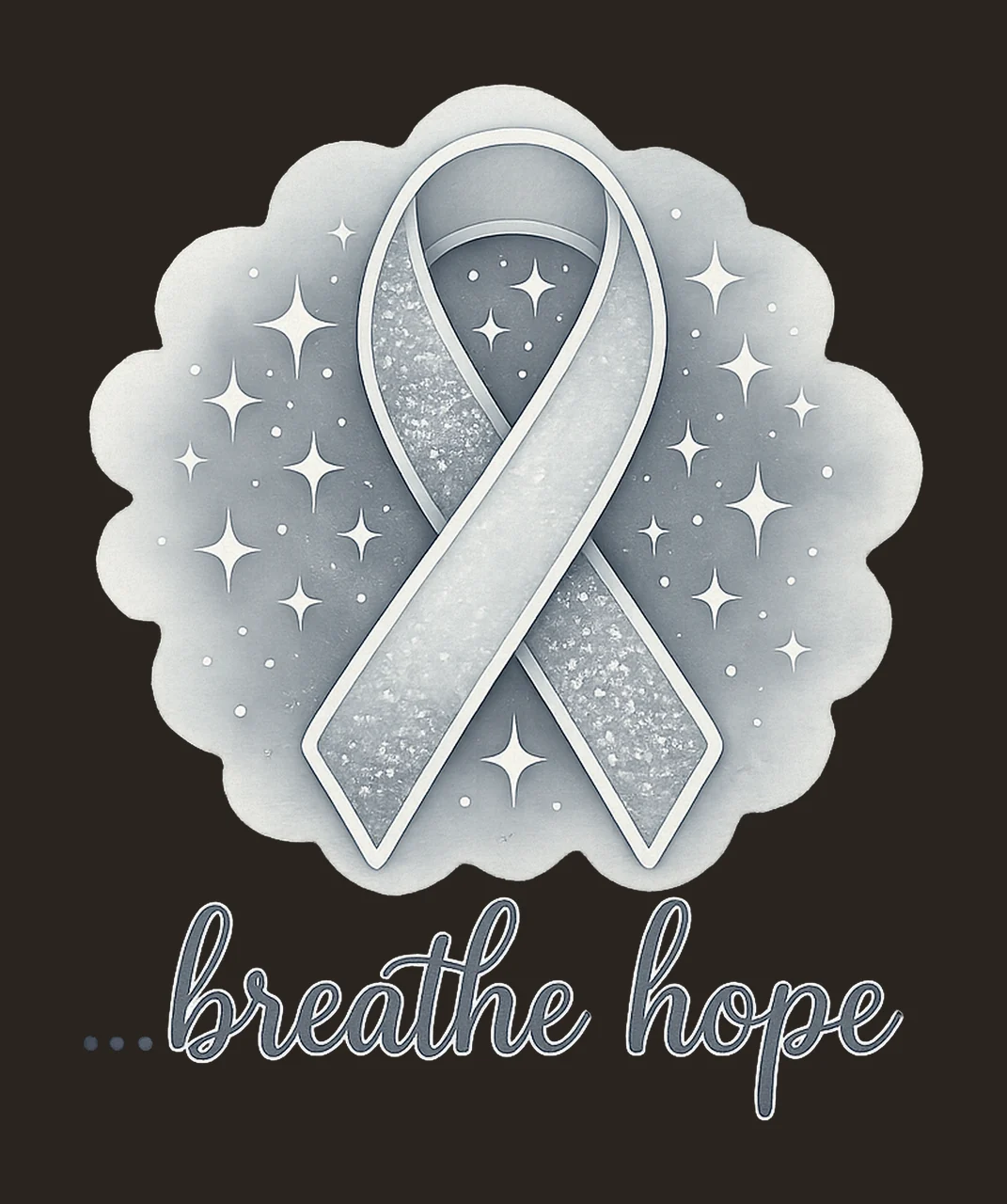 Lung Cancer Awareness Coquette Bow White Ribbon Design for contrast preview thumbnail