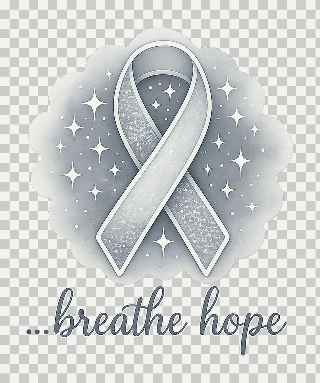 Lung Cancer Awareness Coquette Bow White Ribbon Design for transparency and detail preview thumbnail