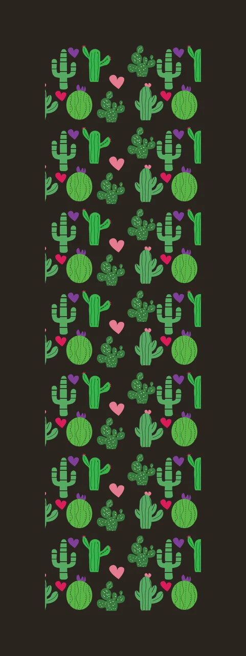 Cactus And Heart Silhouette Pattern black white neutral botany contrast preview thumbnail