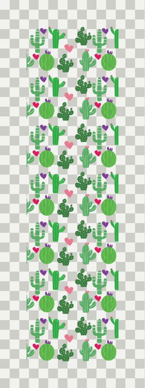 Cactus And Heart Silhouette Pattern black white neutral botany transparency and detail preview thumbnail