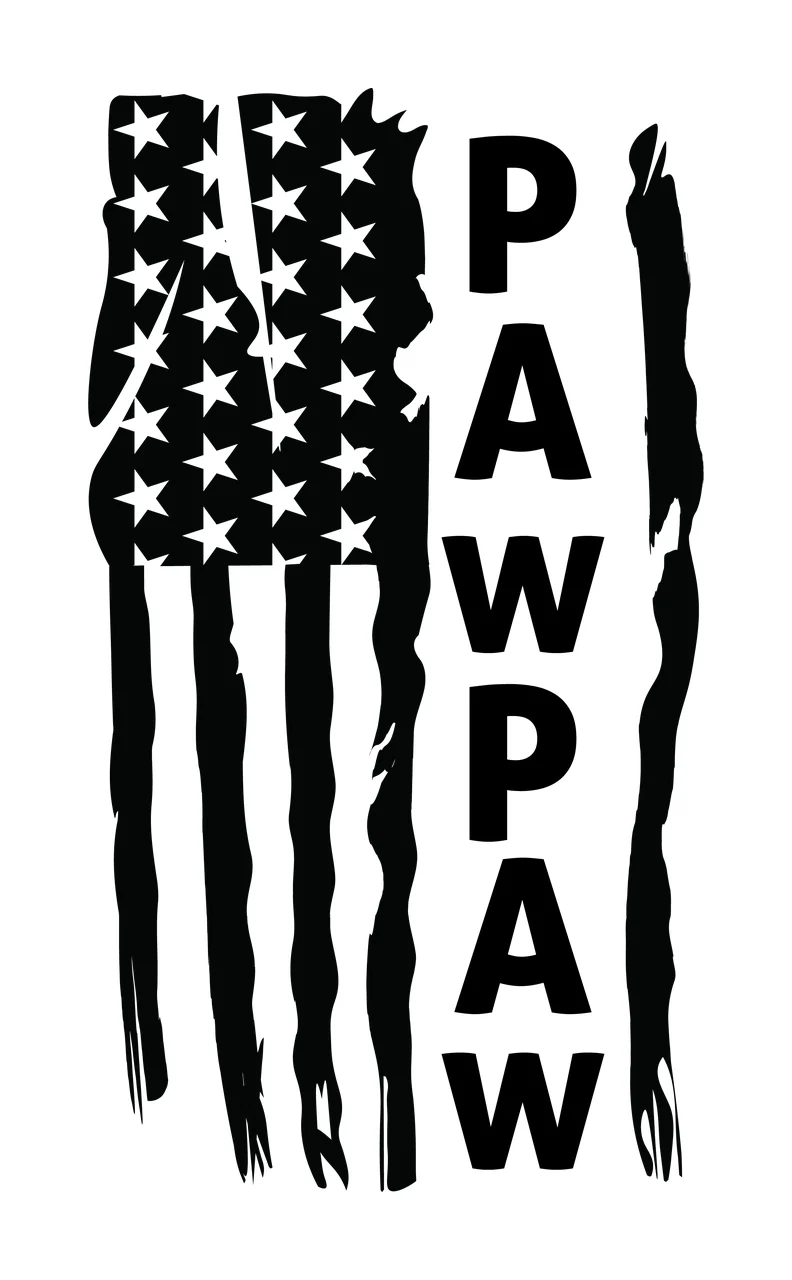 Flag Pawpaw Vertical Distressed Graphic With Text Variation