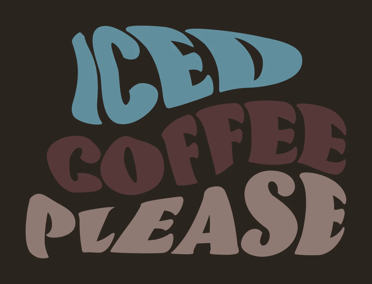 Can Glass Wrap Iced Coffee Please Wavy Black informing retro contrast preview thumbnail