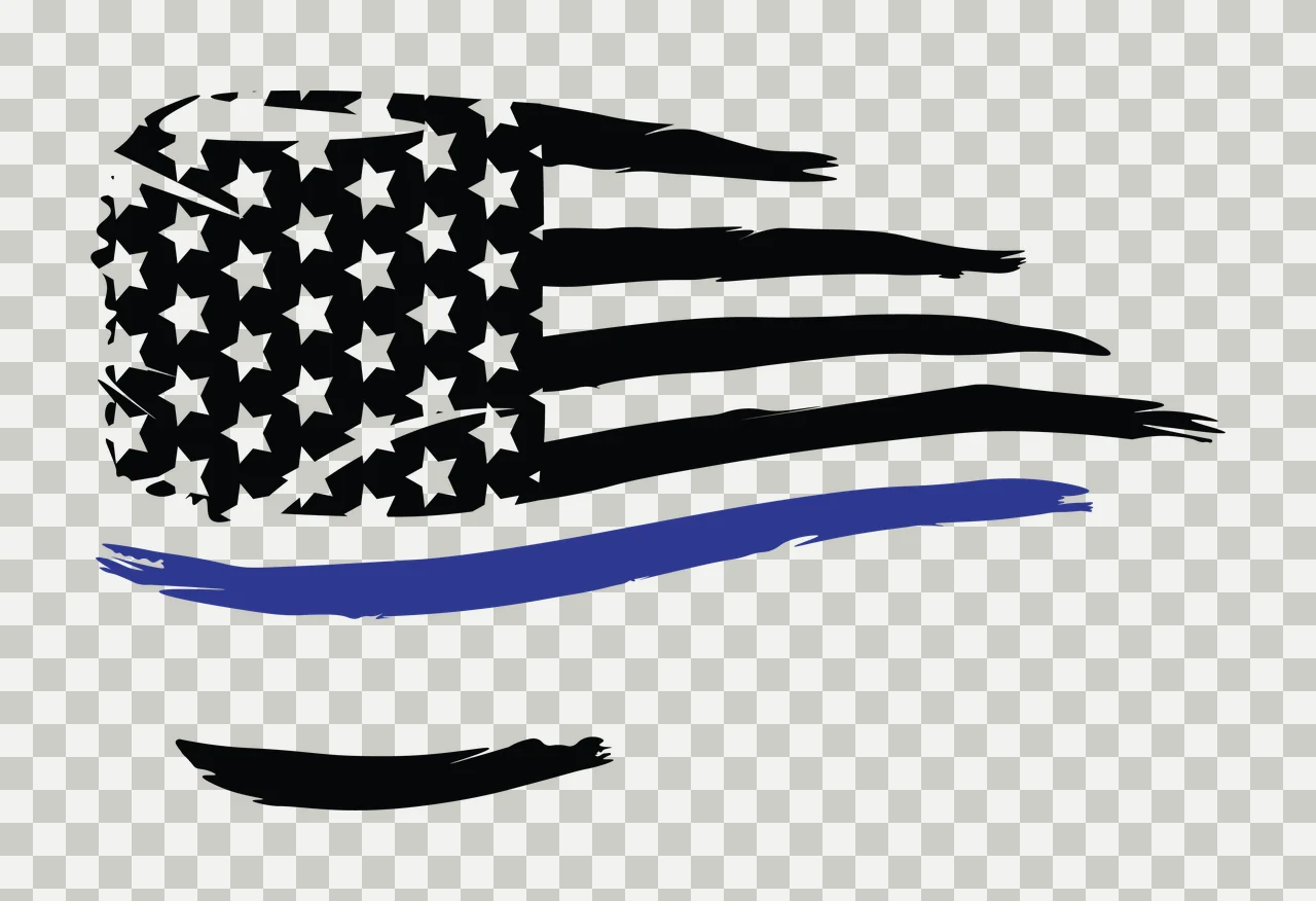 Flag Torn Silhouette Stars Stripes distressed black symbol transparency and detail preview thumbnail