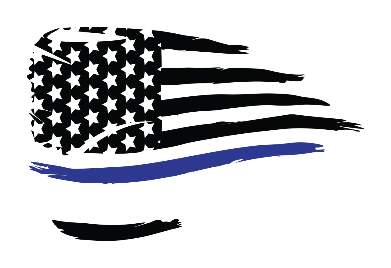 Flag Torn Silhouette Stars Stripes distressed black symbol