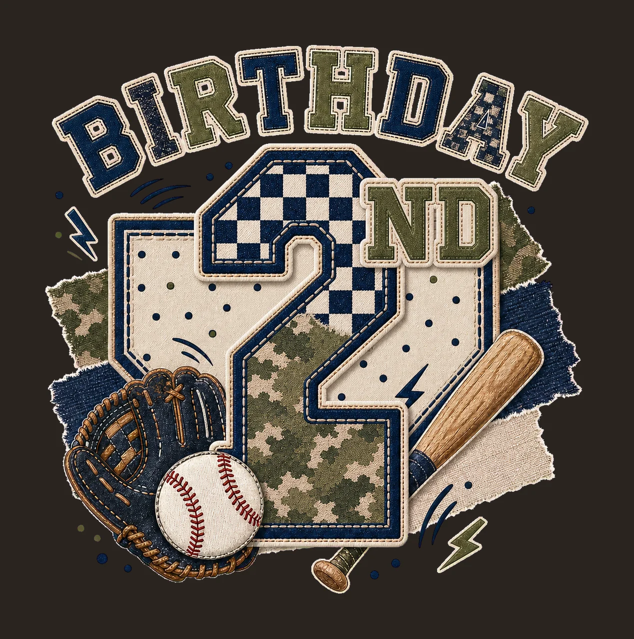 Star Camo Baseball Birthday sublimation instant Variation A contrast preview thumbnail