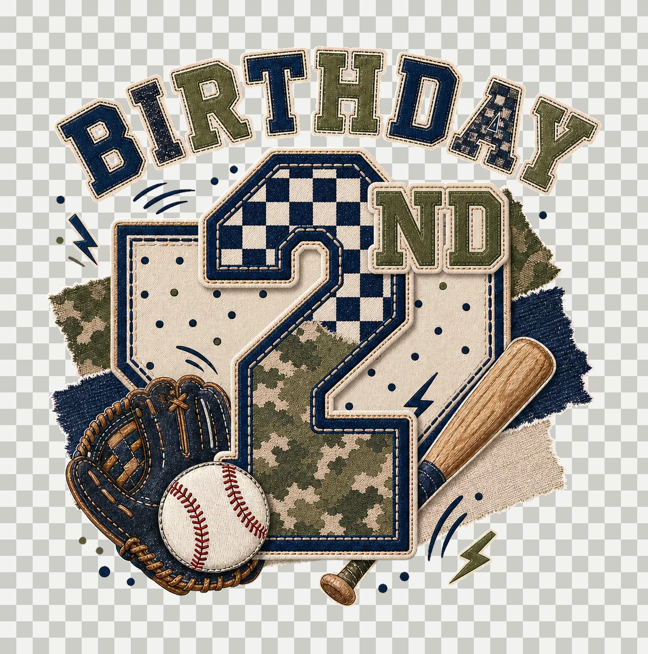 Star Camo Baseball Birthday sublimation instant Variation A transparency and detail preview thumbnail