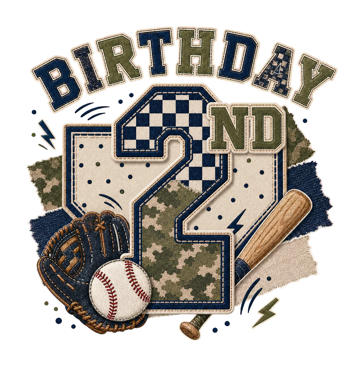 Star Camo Baseball Birthday sublimation instant Variation A