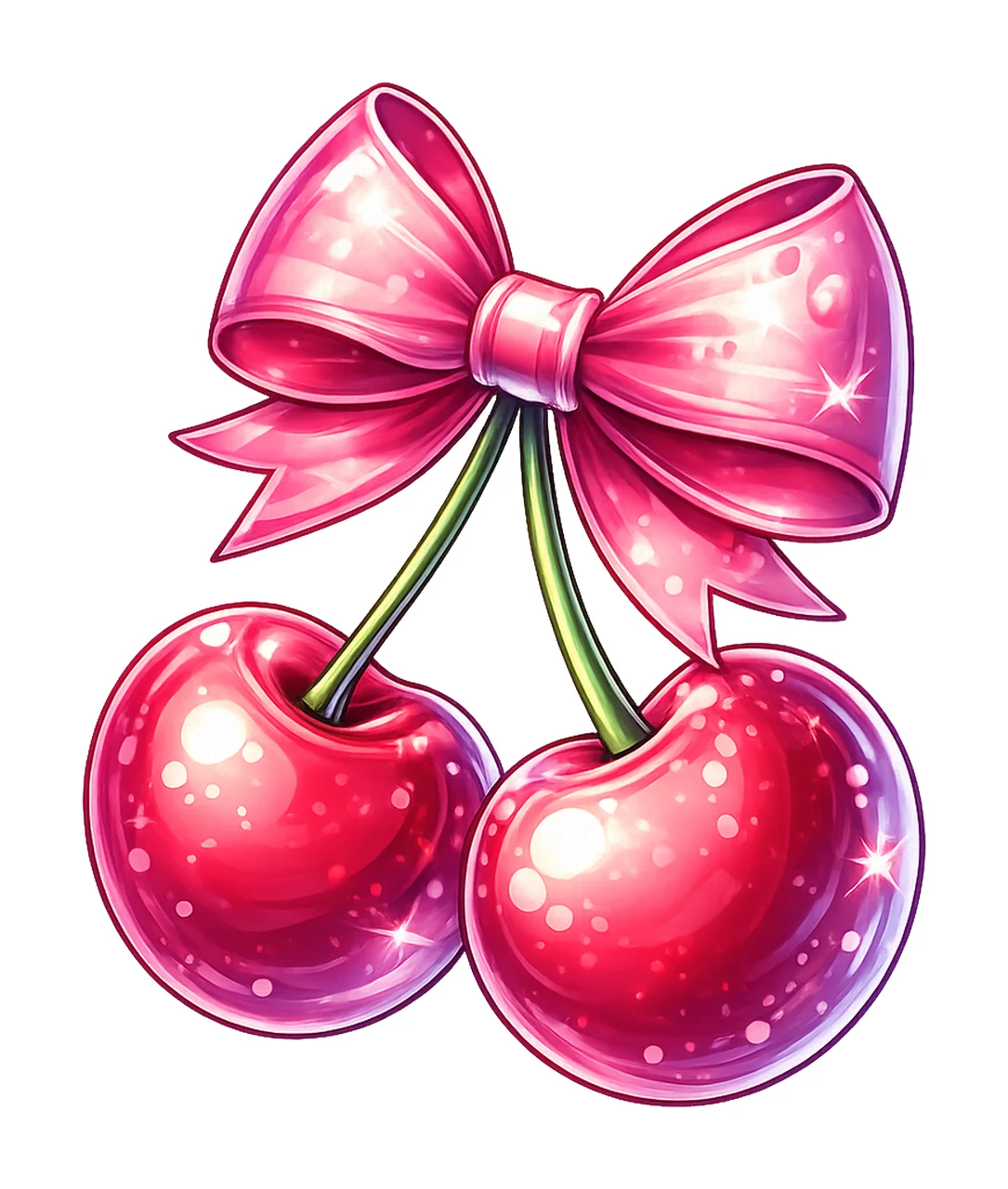 Cherry Coquette Bow Sublimation Design Pink Bow Shirt