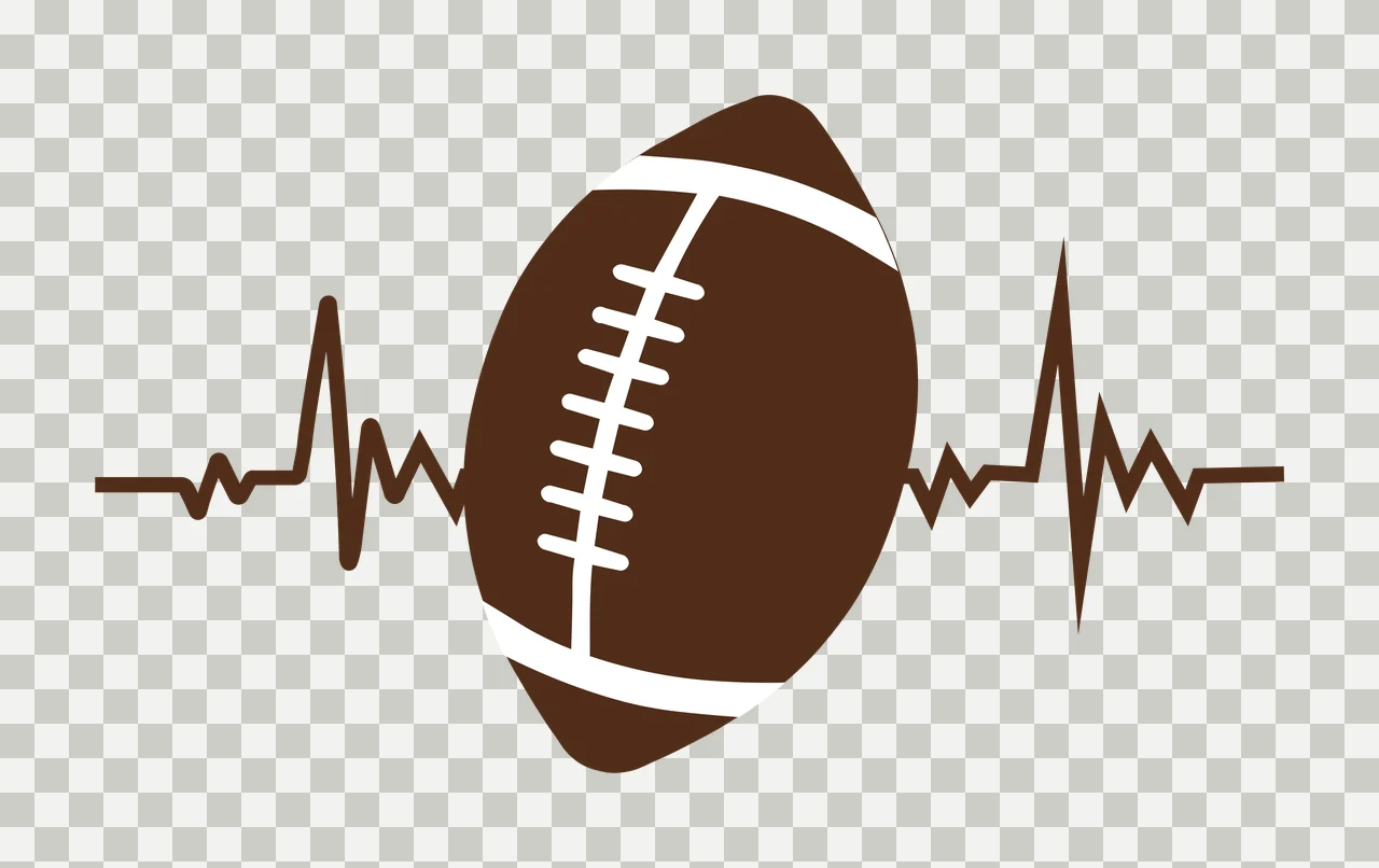 Keychain Rugby Ball Black Heartbeat Line Silhouette white pulse transparency and detail preview thumbnail
