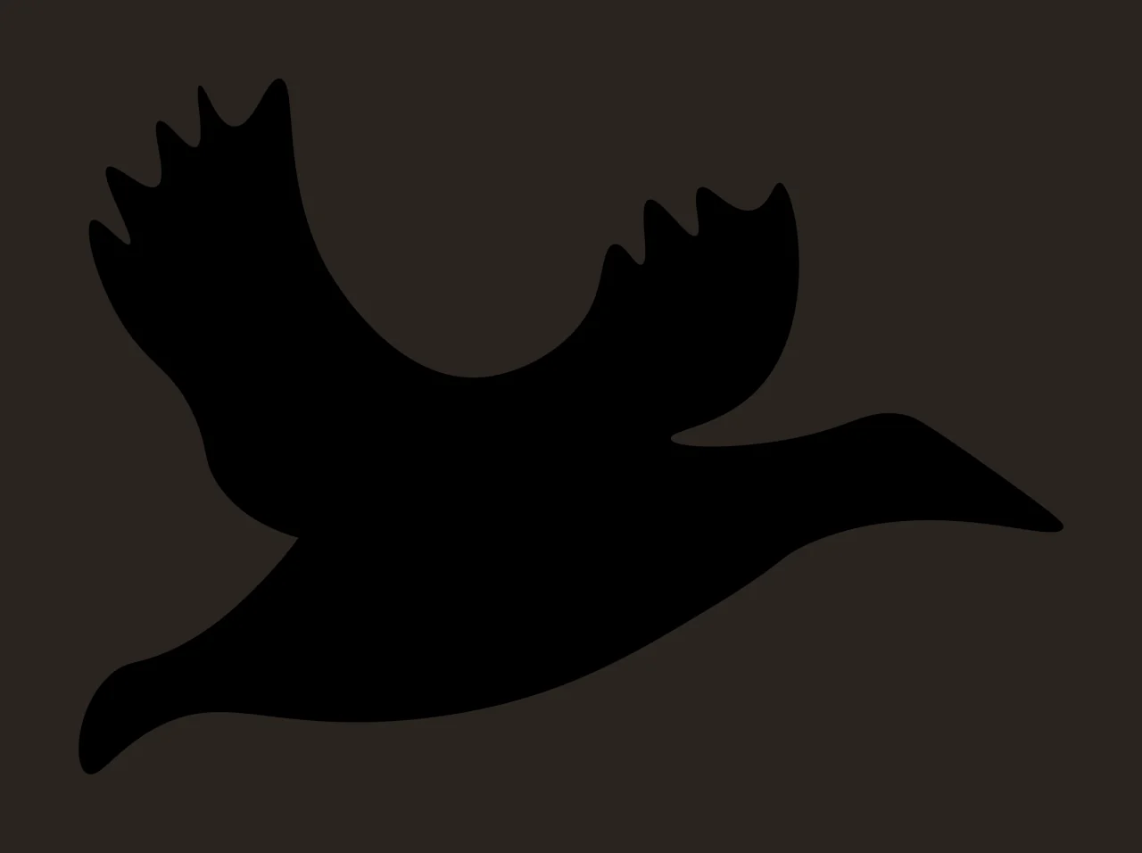 Black Flying Bird Silhouette Icon wing beak white flight wings contrast preview thumbnail