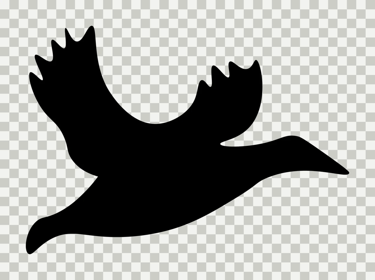 Black Flying Bird Silhouette Icon wing beak white flight wings transparency and detail preview thumbnail