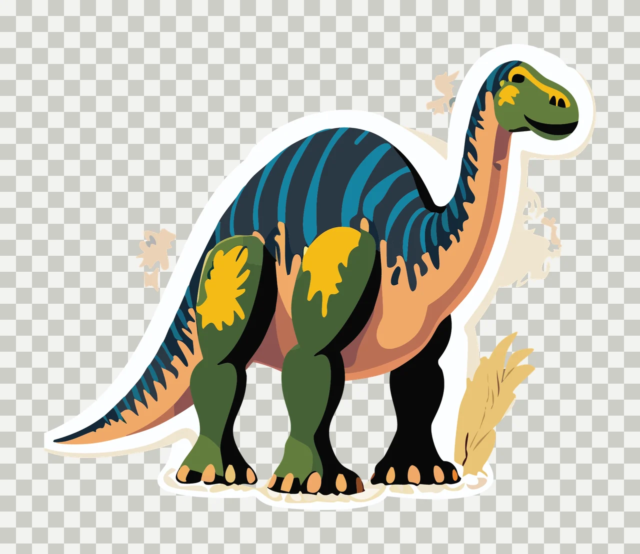 Dinosaur Silhouette With Etched Details standing plant black transparency and detail preview thumbnail