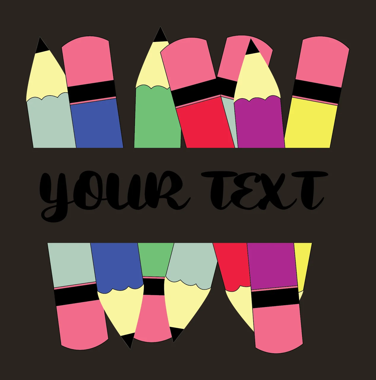 Your Text Inside Split Rectangle black plain typography frame contrast preview thumbnail