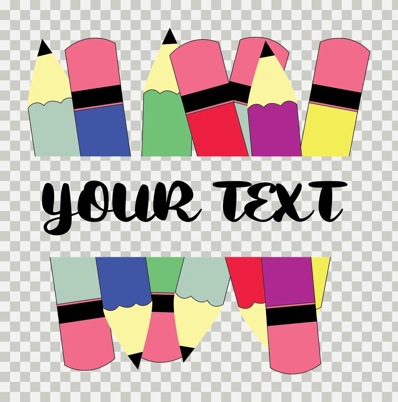 Your Text Inside Split Rectangle black plain typography frame transparency and detail preview thumbnail