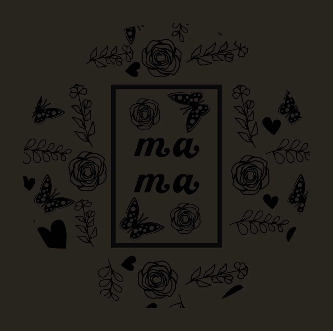 Keychain Mama Frame With Flowers And Butterflies text framing contrast preview thumbnail