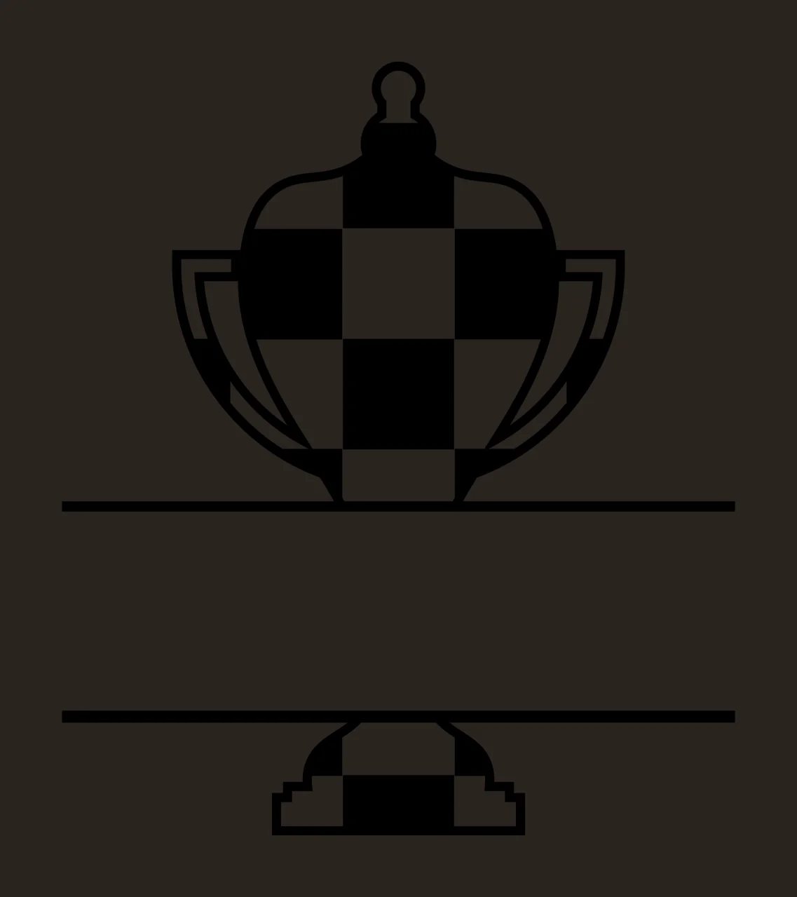 A Checkered Trophy Cup Silhouette With Central Bar checkerboard contrast preview thumbnail