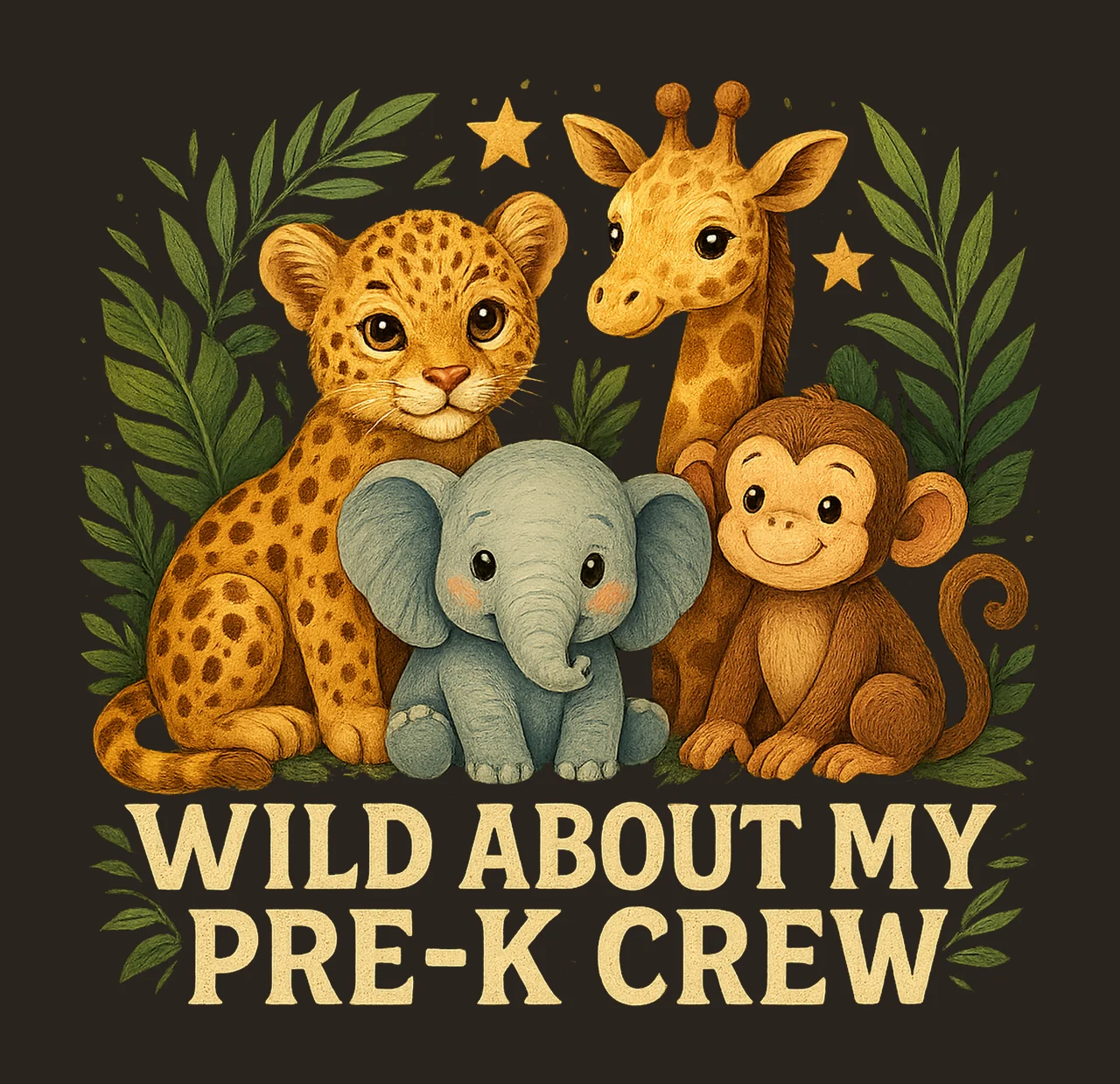 Wild About My Crew Pre to 2nd Grade Jungle Animal Designs contrast preview thumbnail