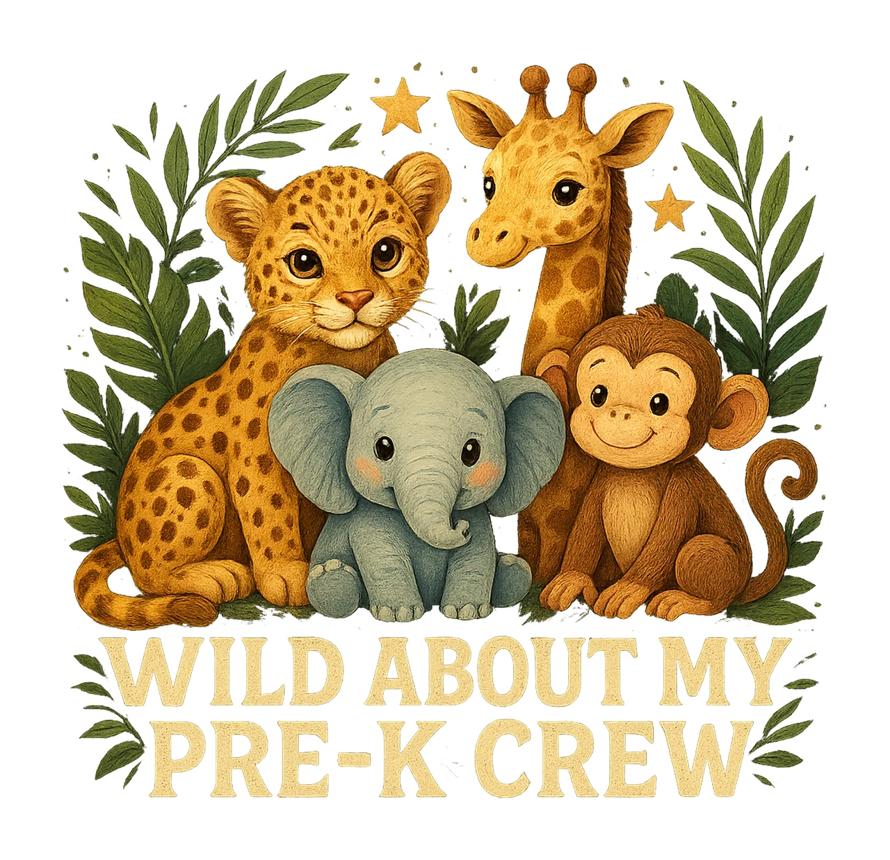 Wild About My Crew Pre to 2nd Grade Jungle Animal Designs