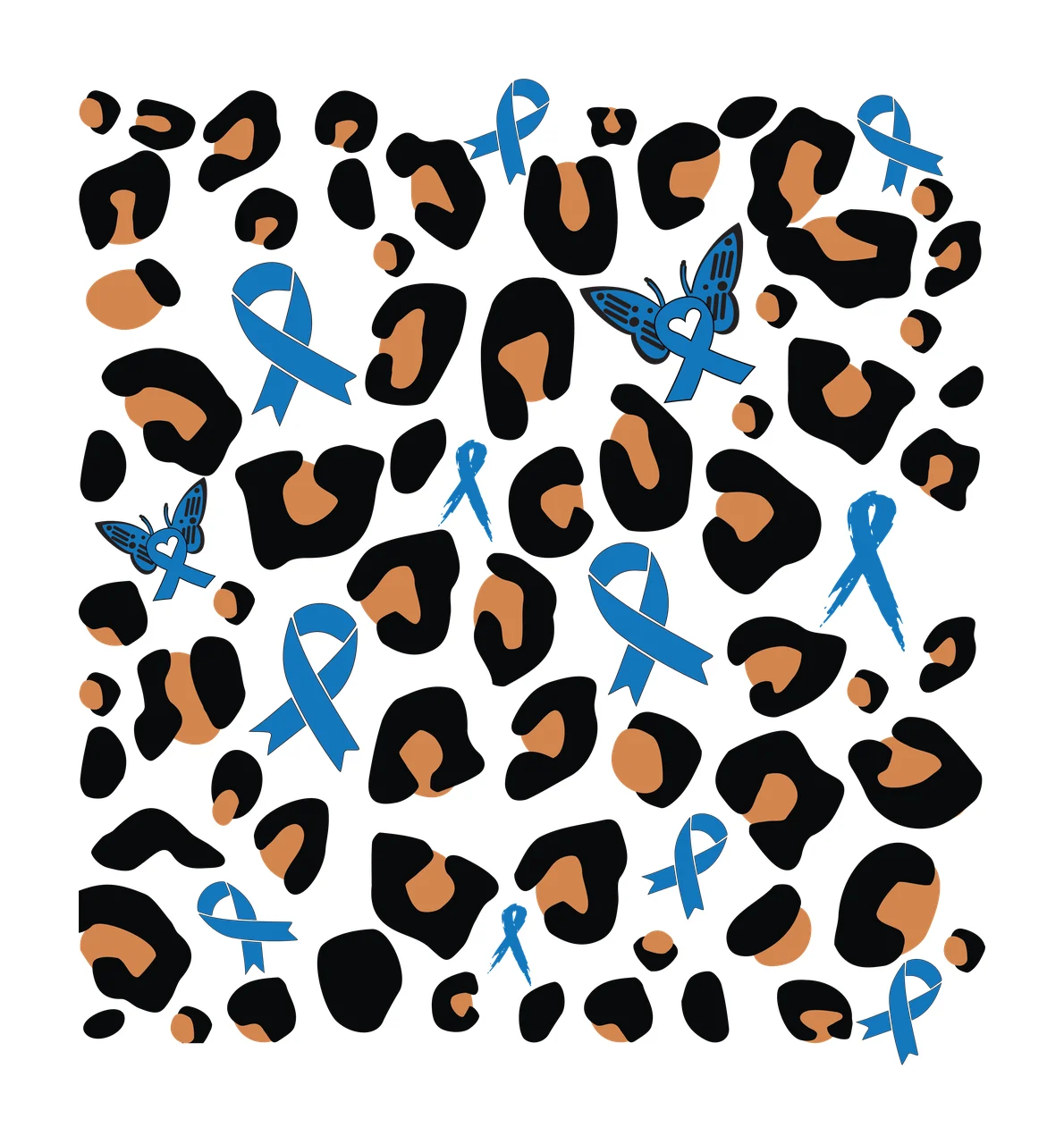 Ribbon Leopard Black And Spot Pattern ribbons spots butterfly