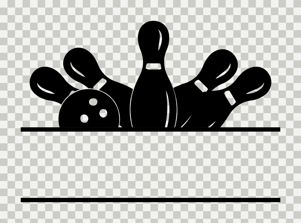 Bowling Pins And Ball With Sports Silhouette transparency and detail preview thumbnail