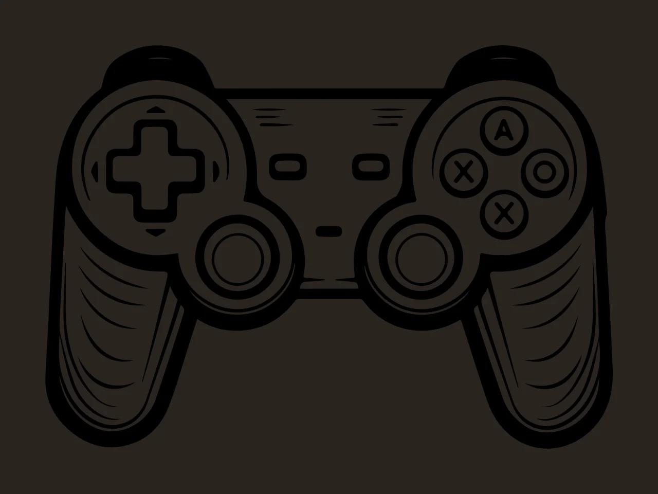 A X O X Handheld Game Controller Line buttons joysticks drawing contrast preview thumbnail
