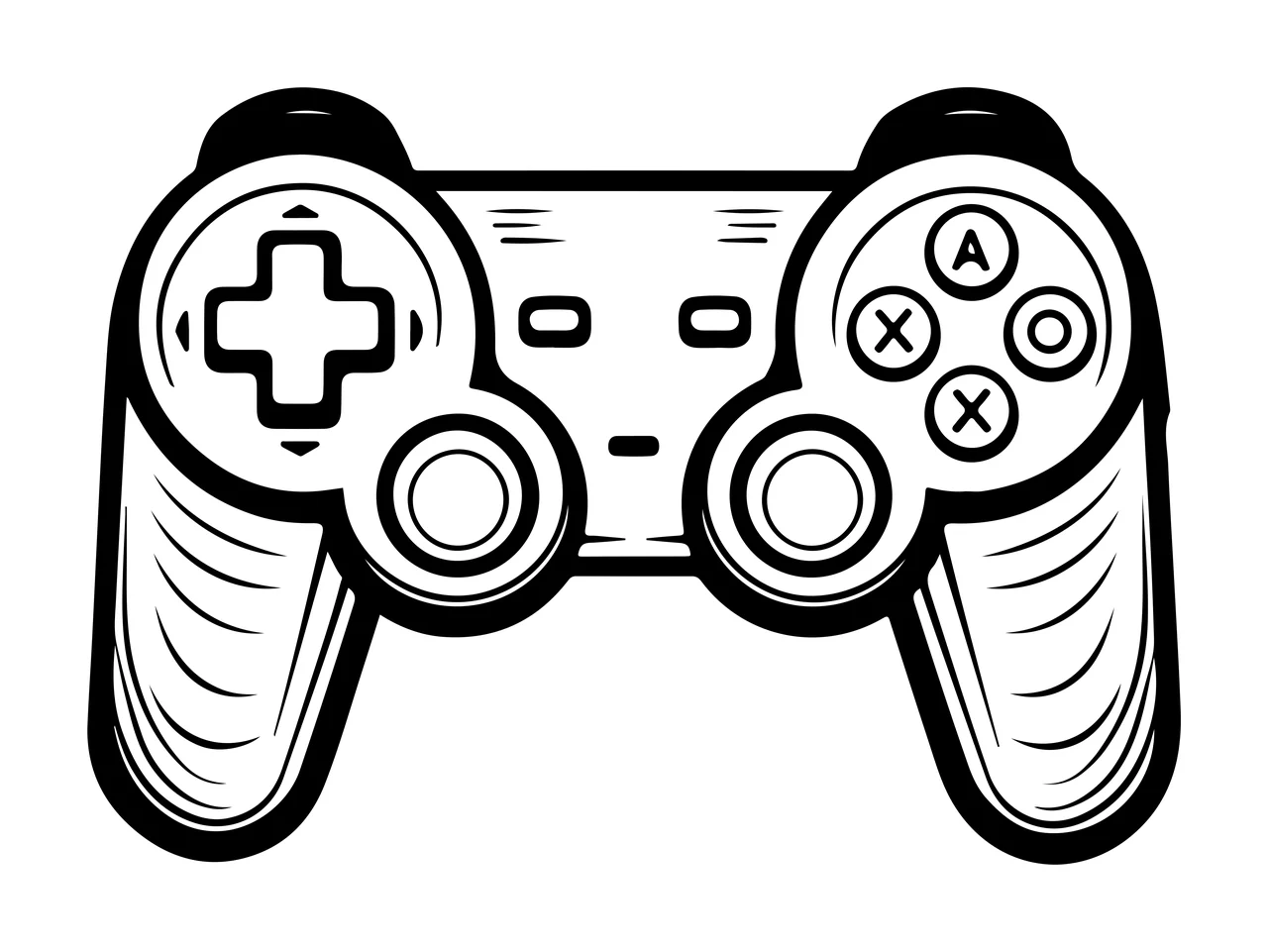 A X O X Handheld Game Controller Line buttons joysticks drawing