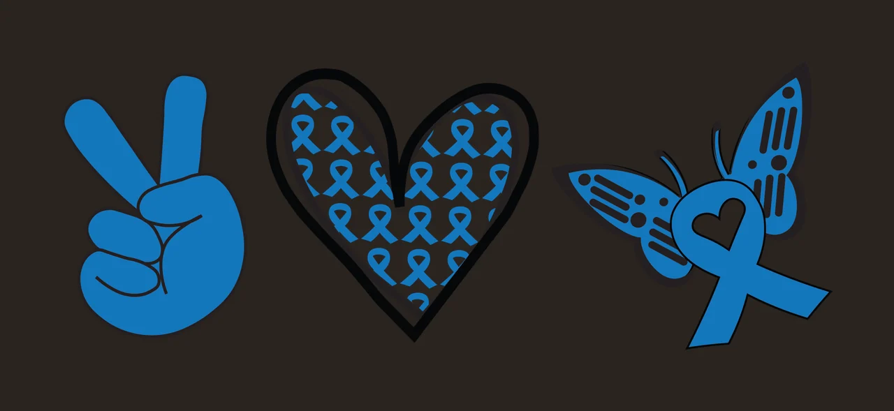 Ribbon Three Symbols Representing Peace And Awareness grouped contrast preview thumbnail