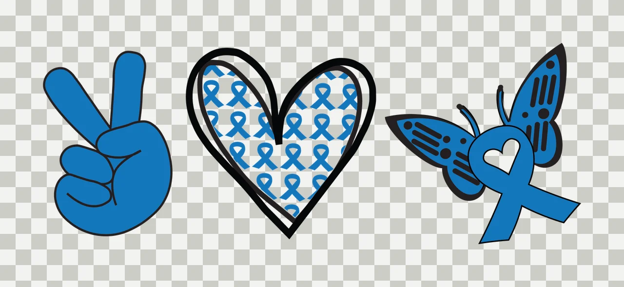 Ribbon Three Symbols Representing Peace And Awareness grouped transparency and detail preview thumbnail