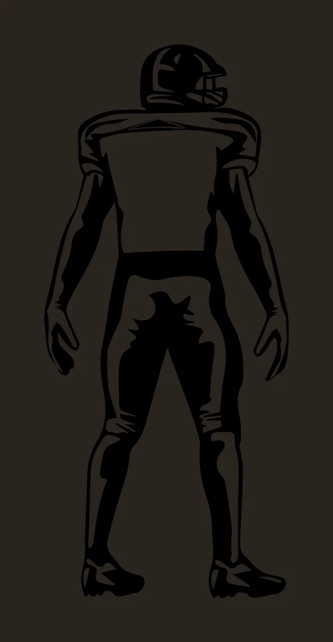 Football Player Rear View Standing Pose helmet uniform graphic contrast preview thumbnail