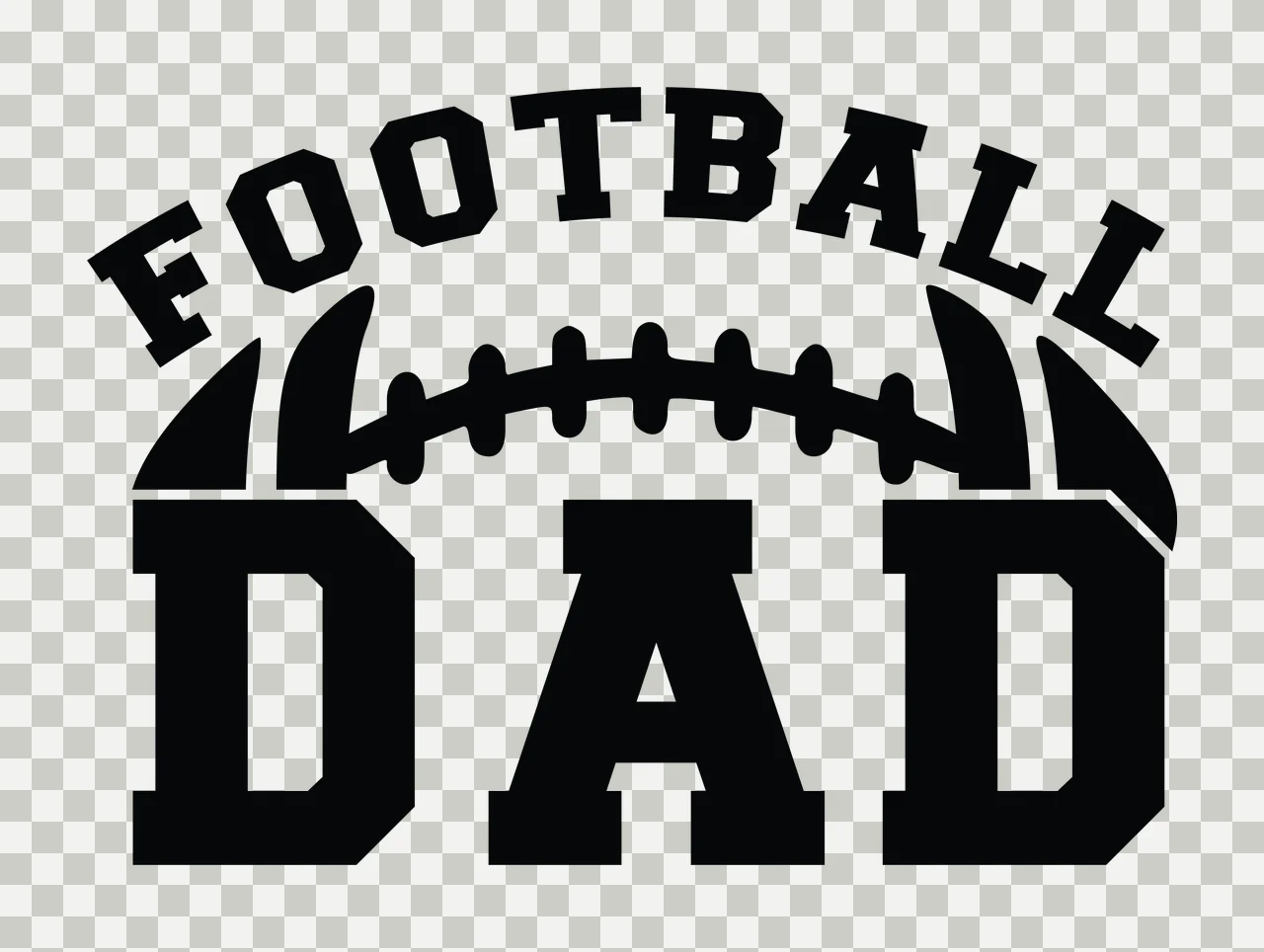 Football Dad Bold Text With A Graphic Ball and letters stencil transparency and detail preview thumbnail