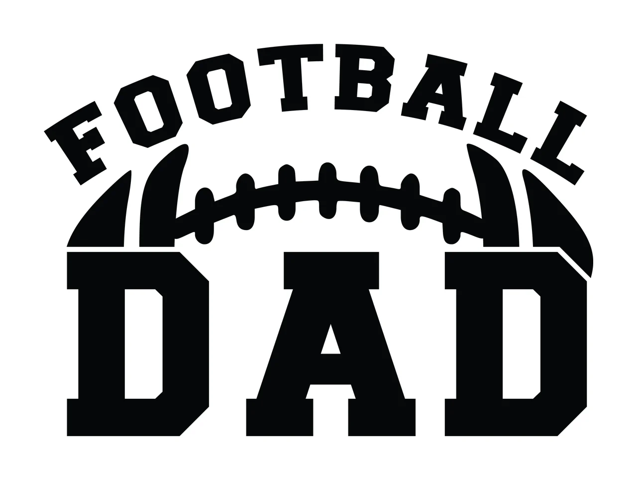 Football Dad Bold Text With A Graphic Ball and letters stencil
